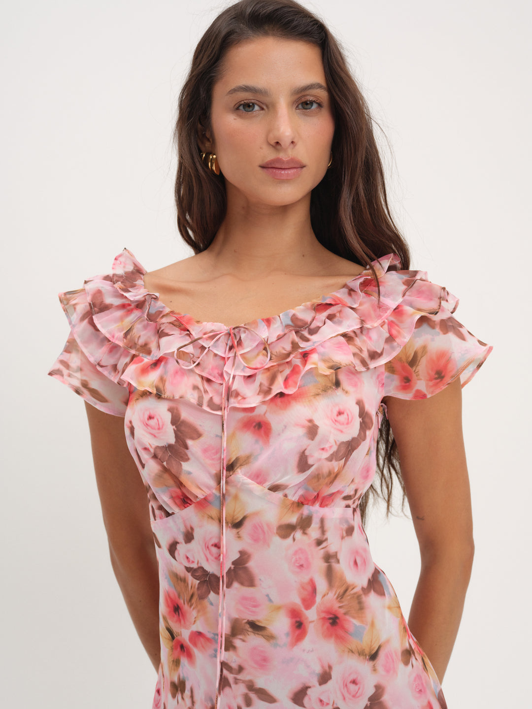 For Love and Lemons Fallen Floral Maxi Dress - Pink