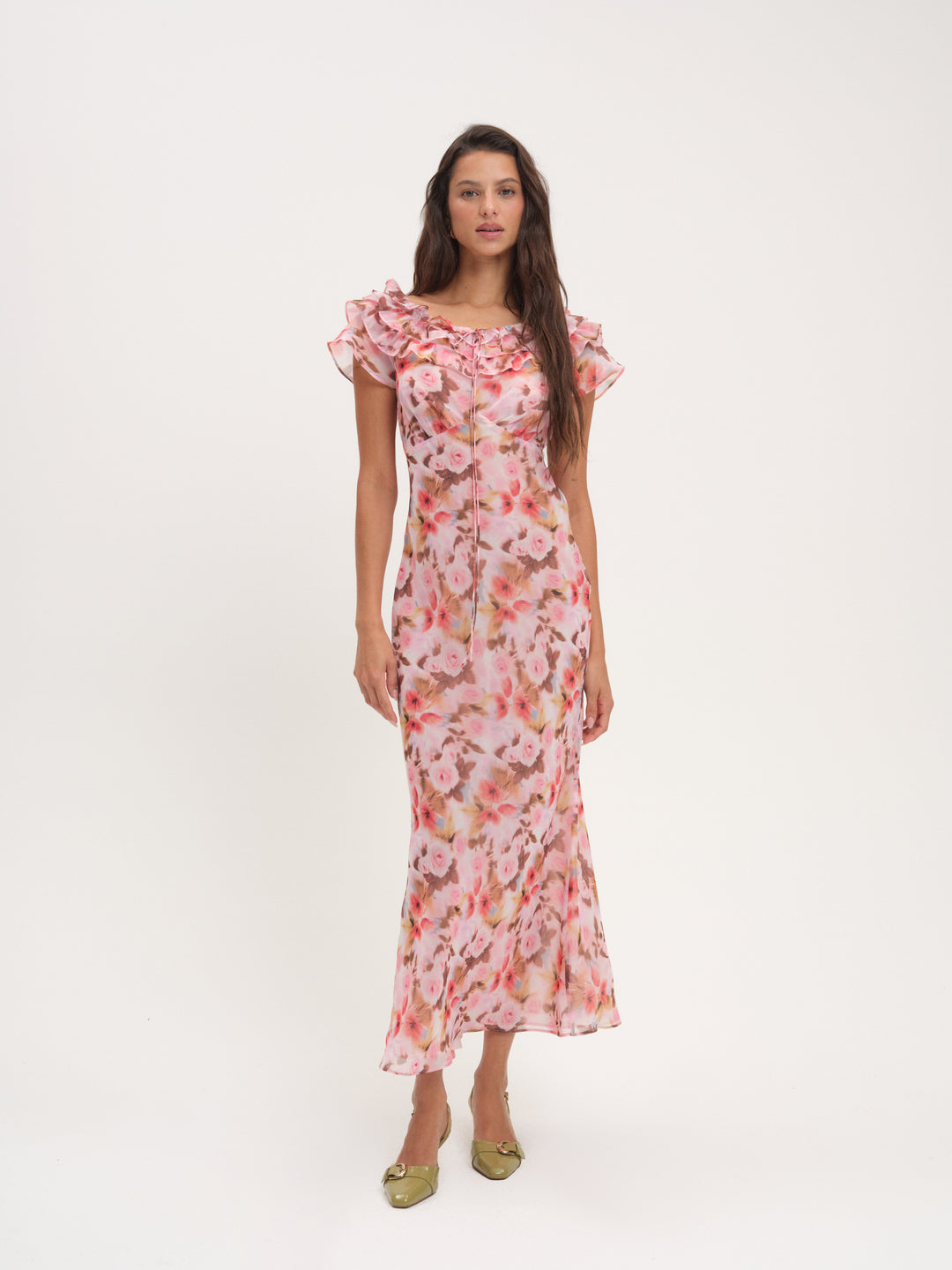 For Love and Lemons Fallen Floral Maxi Dress - Pink