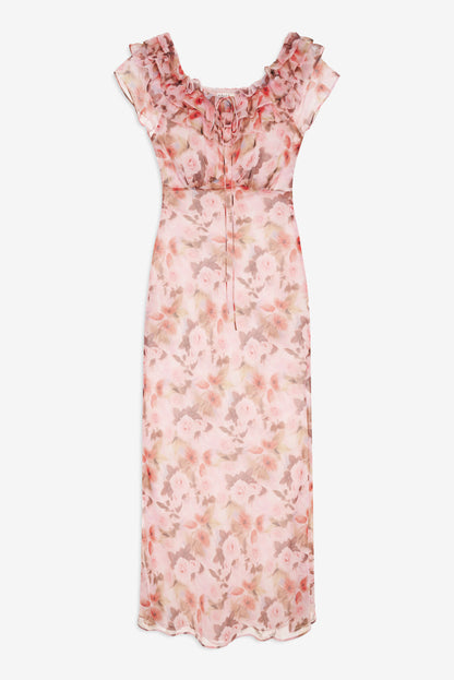 For Love and Lemons Fallen Floral Maxi Dress - Pink