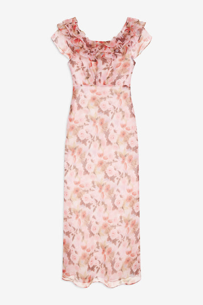 For Love and Lemons Fallen Floral Maxi Dress - Pink