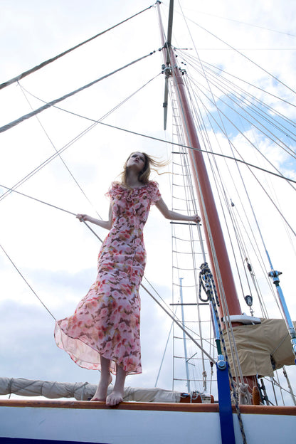 For Love and Lemons Fallen Floral Maxi Dress - Pink