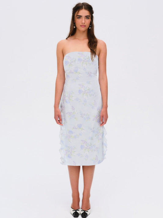 For Love and Lemons Marisa Midi Dress - Blue