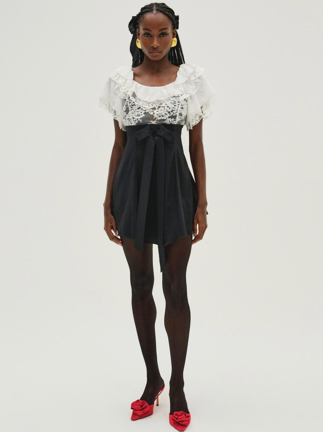 For Love and Lemons Holiday Lace Mini Dress - White