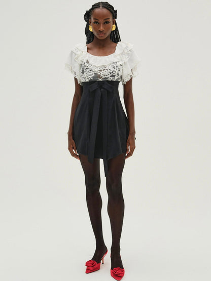 For Love and Lemons Holiday Lace Mini Dress - White