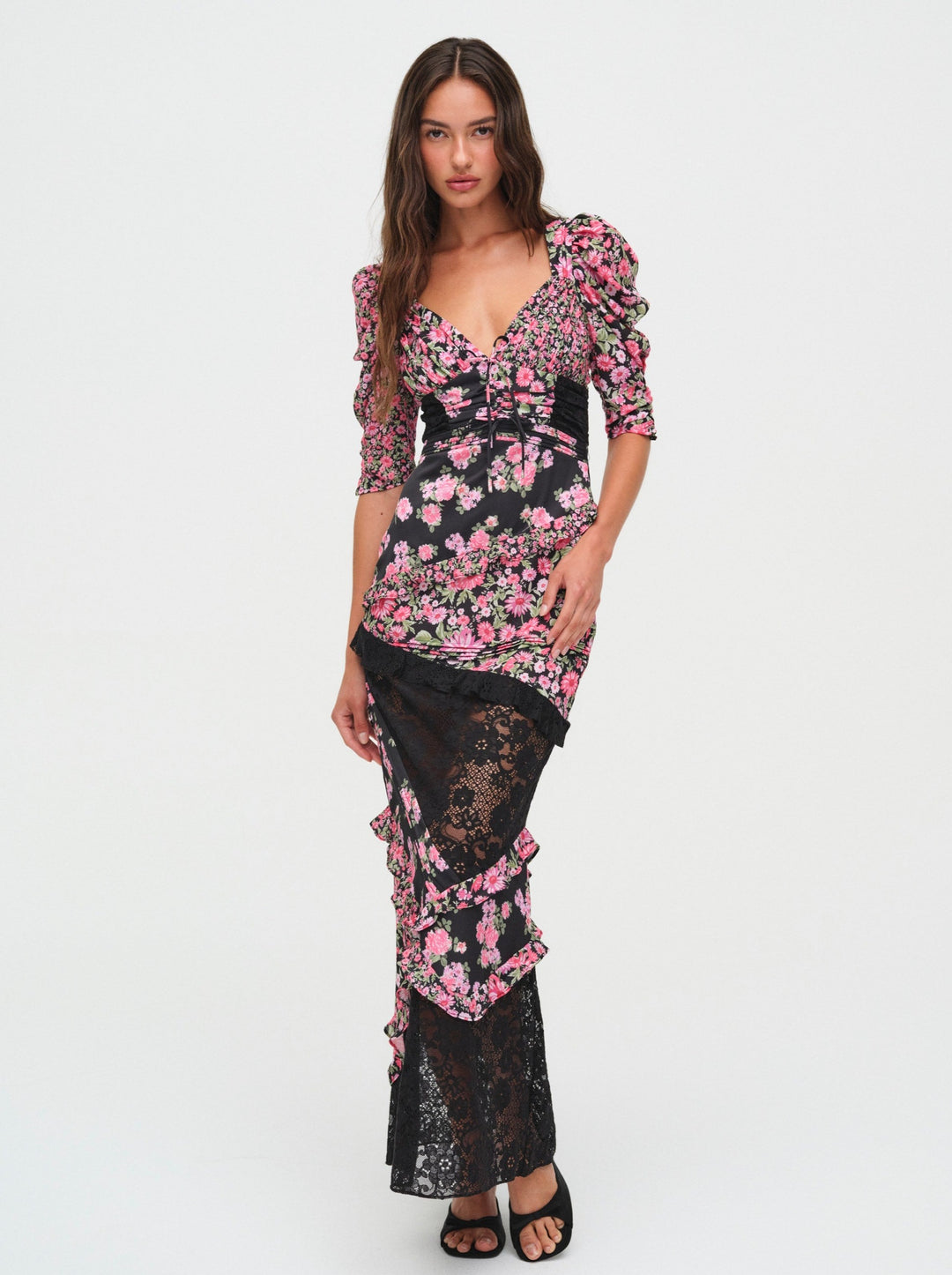 For Love and Lemons Emalyn Maxi Dress - Black