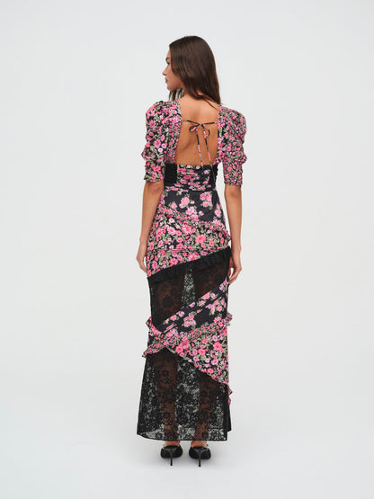 For Love and Lemons Emalyn Maxi Dress - Black
