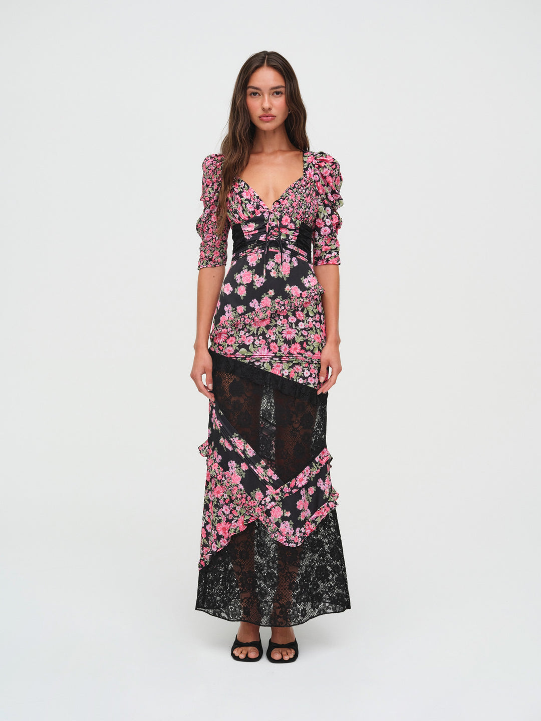For Love and Lemons Emalyn Maxi Dress - Black