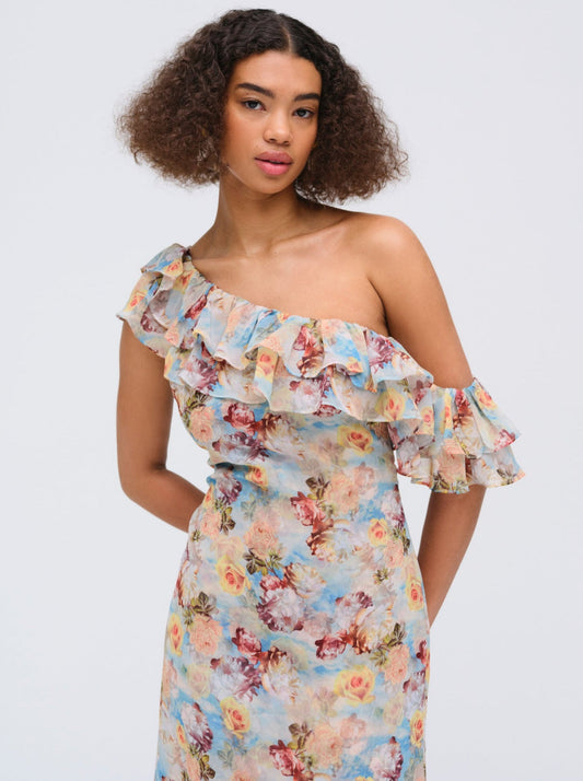 For Love and Lemons Delphine Midi Dress - Blue