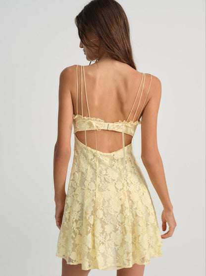 For Love and Lemons Kate Mini Dress - Yellow