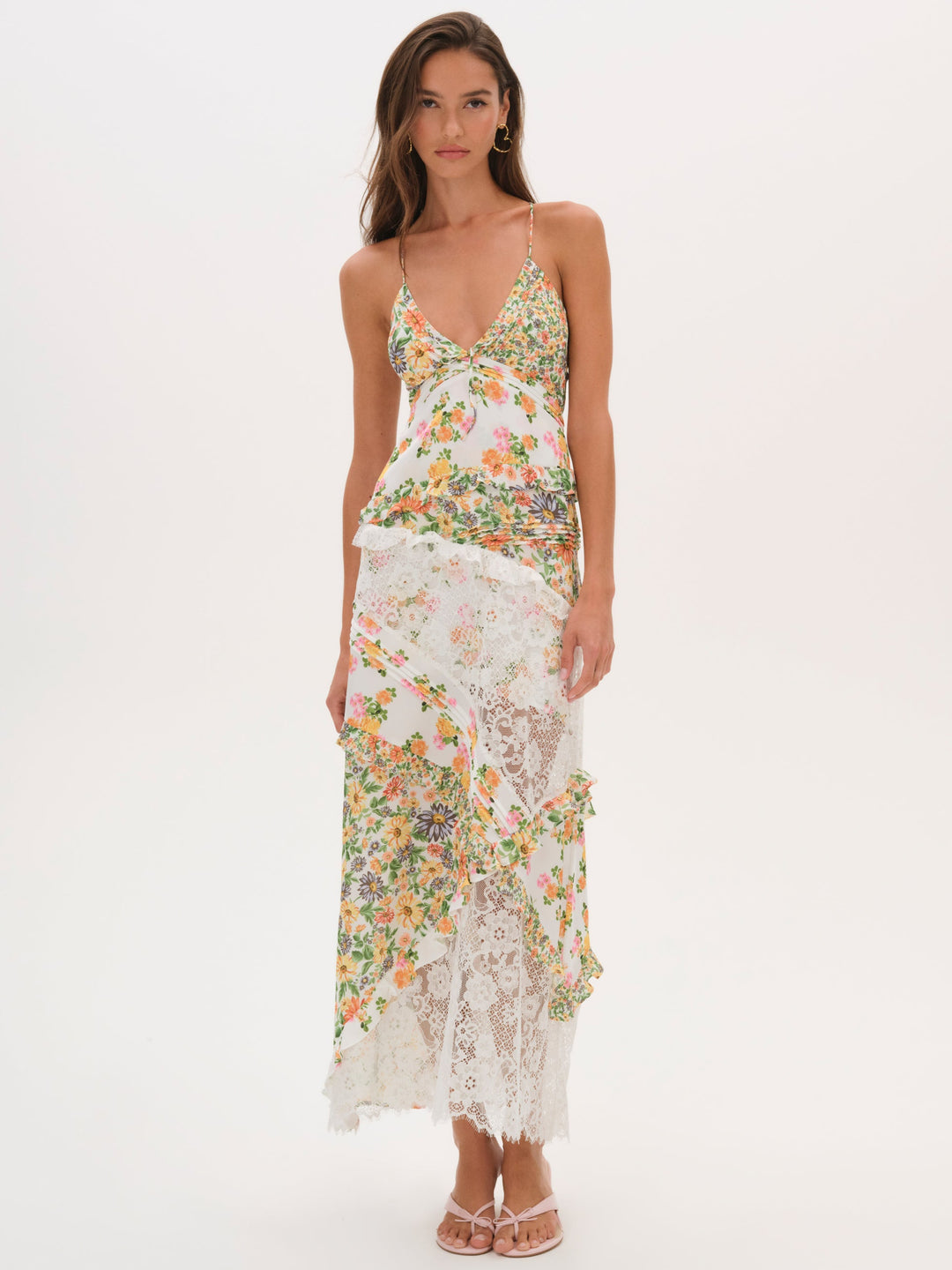 For Love and Lemons Rosalyn Maxi Dress - Green - Marigold