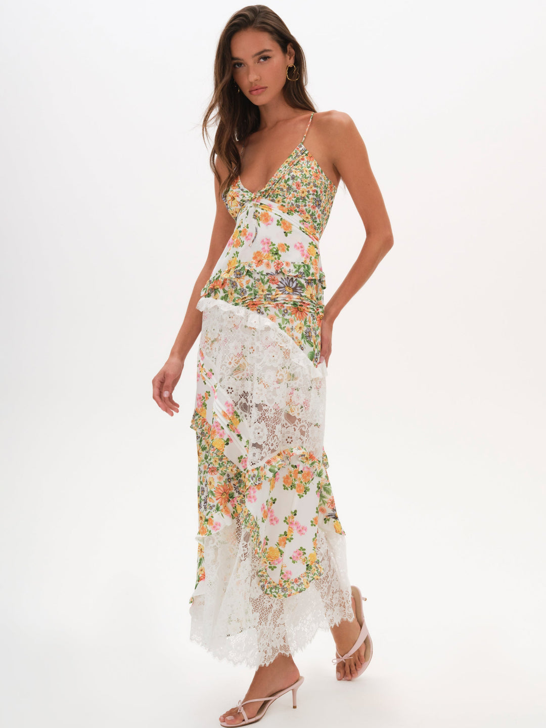 For Love and Lemons Rosalyn Maxi Dress - Green - Marigold