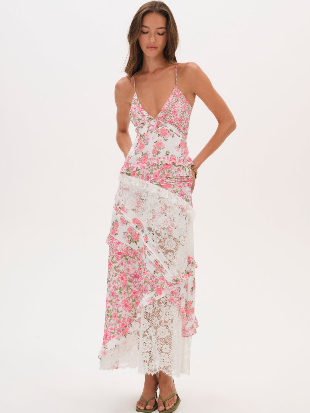 For Love and Lemons Rosalyn Maxi Dress - Pink