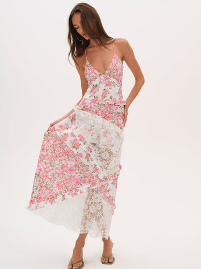 For Love and Lemons Rosalyn Maxi Dress - Pink