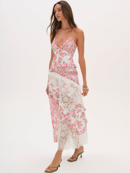 For Love and Lemons Rosalyn Maxi Dress - Pink