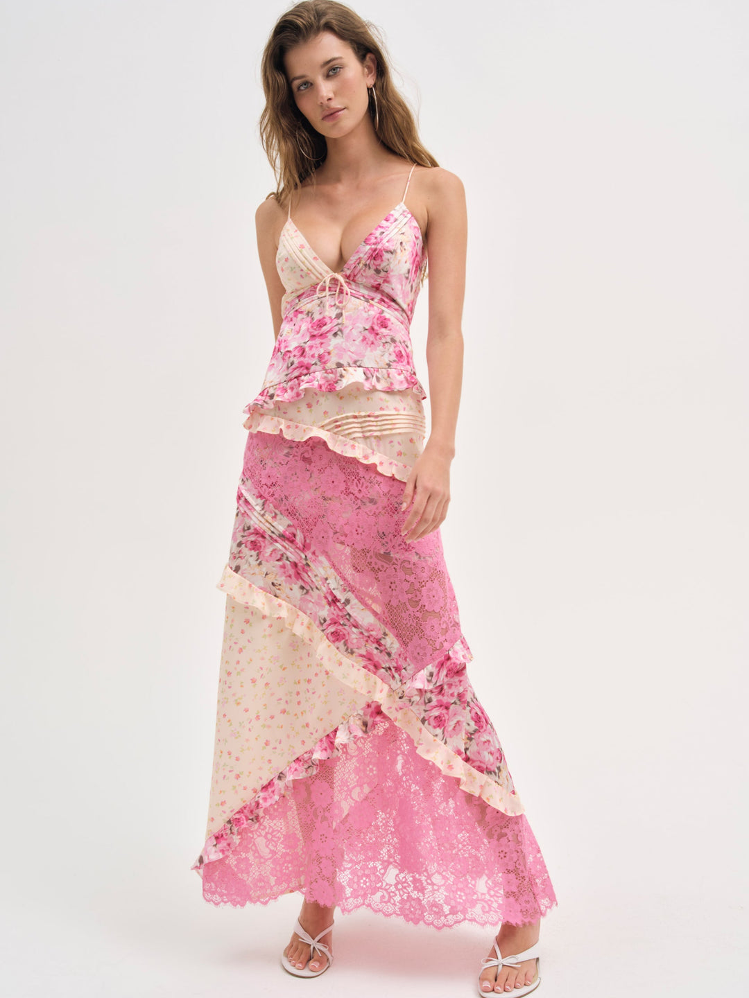 For Love and Lemons Rosalyn Maxi Dress - Coral