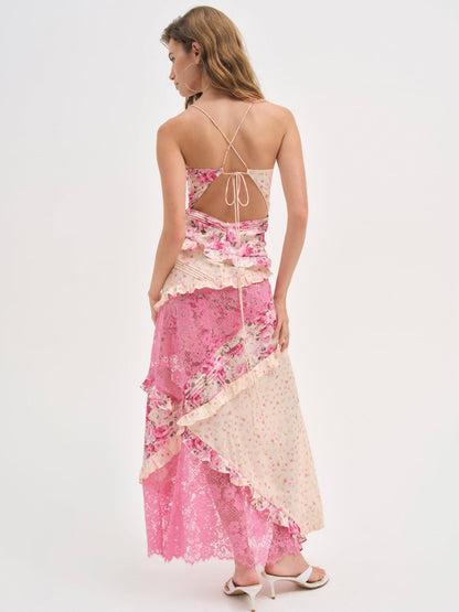 For Love and Lemons Rosalyn Maxi Dress - Coral