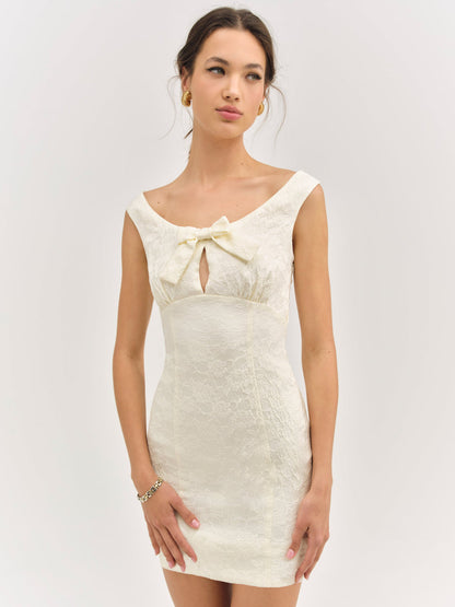 For Love and Lemons Rosie Jacquard Mini Dress - Cream