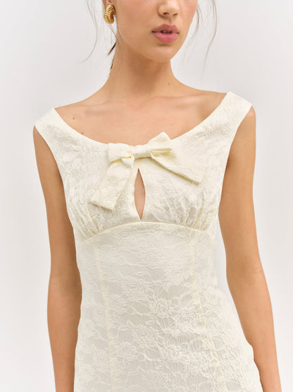 For Love and Lemons Rosie Jacquard Mini Dress - Cream