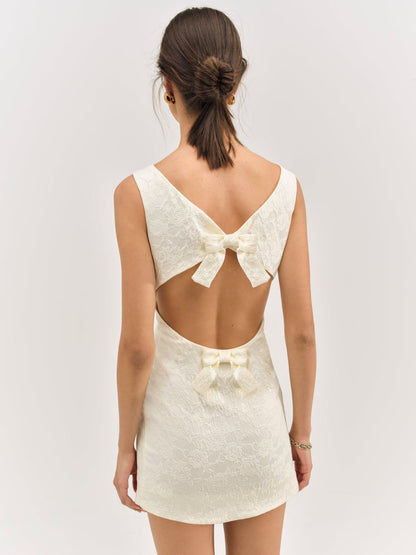 For Love and Lemons Rosie Jacquard Mini Dress - Cream