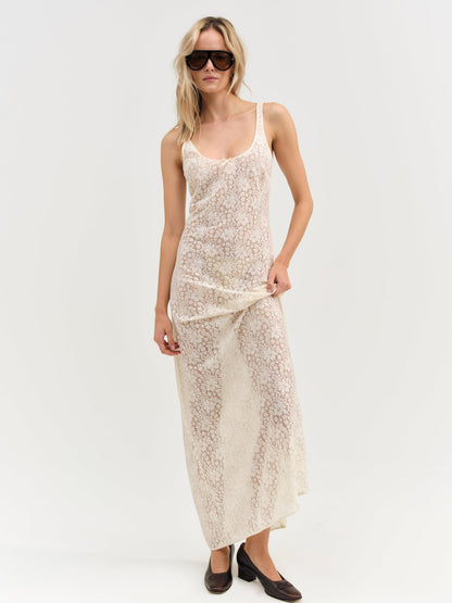 For Love and Lemons Ella Lace Maxi Dress - Cream