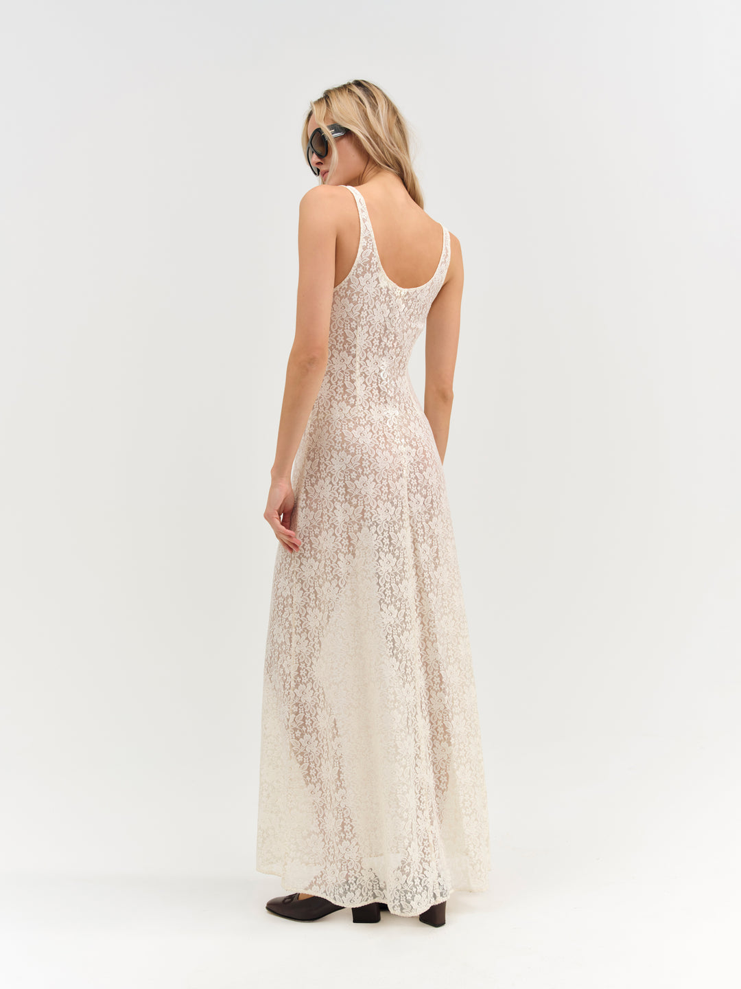 For Love and Lemons Ella Lace Maxi Dress - Cream