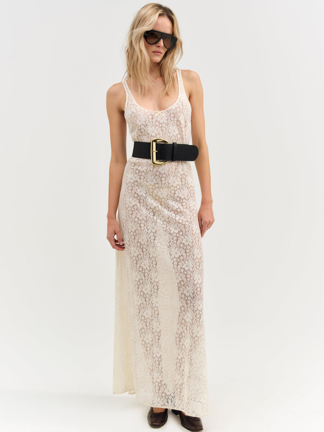 For Love and Lemons Ella Lace Maxi Dress - Cream