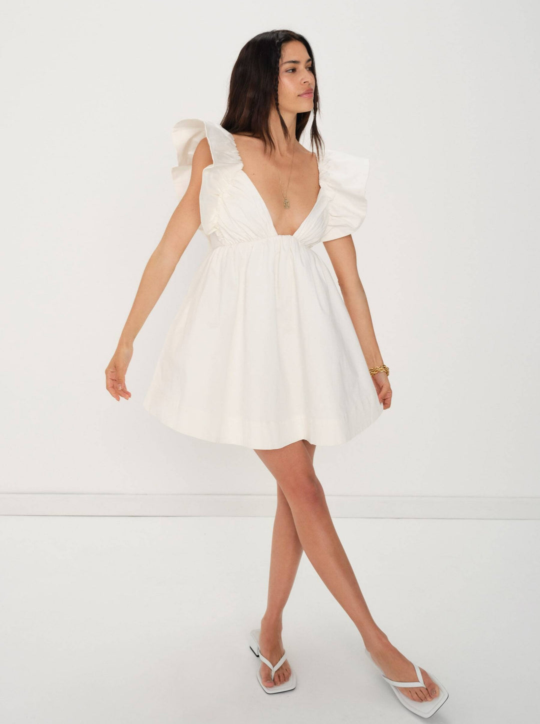 For Love and Lemons Clementine Mini Dress - White