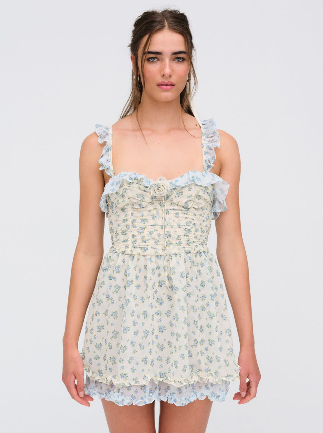 For Love and Lemons Chateau Mini Dress - Blue
