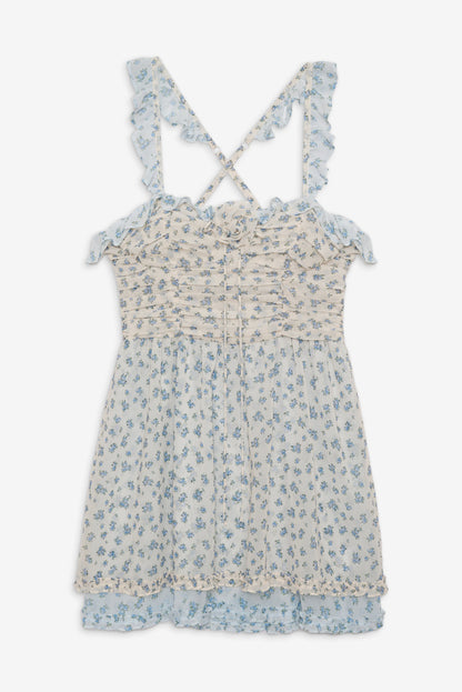 For Love and Lemons Chateau Mini Dress - Blue