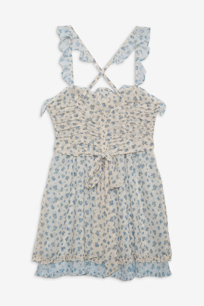 For Love and Lemons Chateau Mini Dress - Blue
