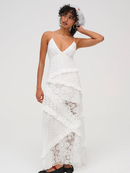 For Love and Lemons Rosalyn Maxi Dress - White