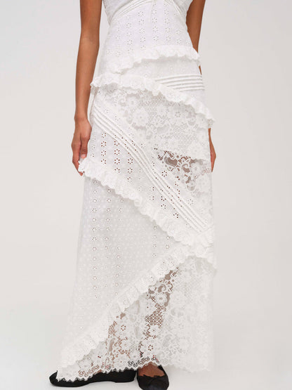 For Love and Lemons Rosalyn Maxi Dress - White