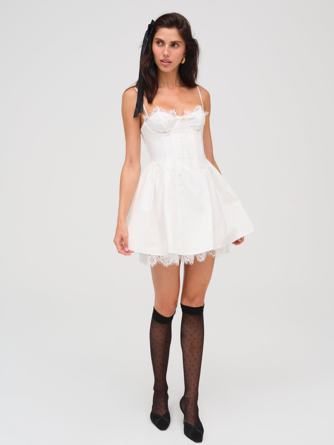 For Love and Lemons Shae Mini Dress - White