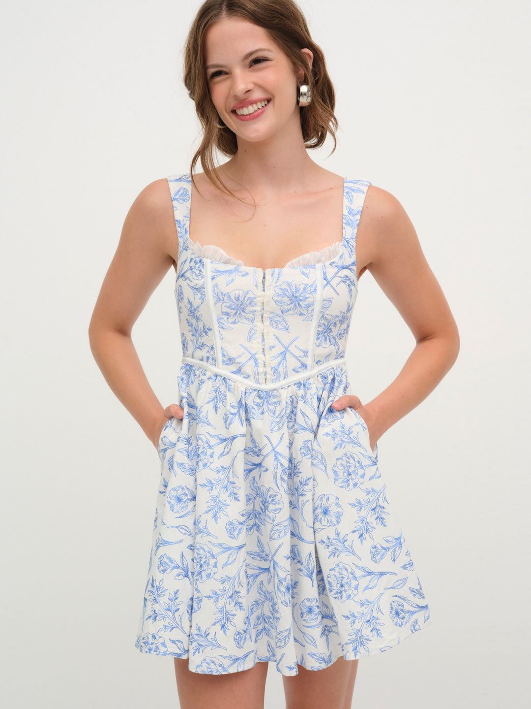 For Love and Lemons Maisie Mini Dress - Blue