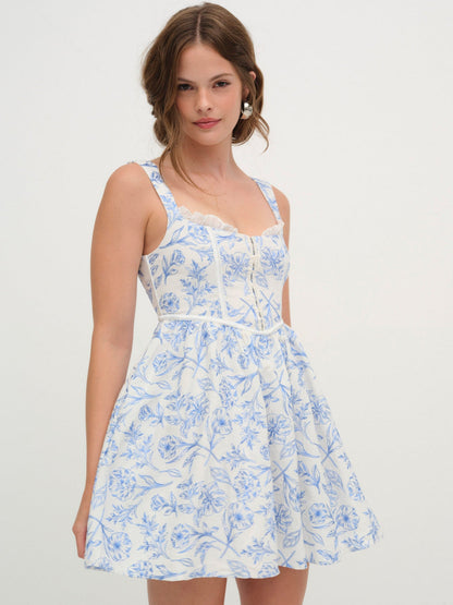 For Love and Lemons Maisie Mini Dress - Blue
