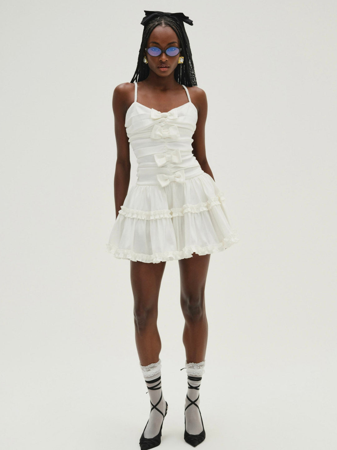 For Love and Lemons Whipped Cream Taffeta Mini Dress - White