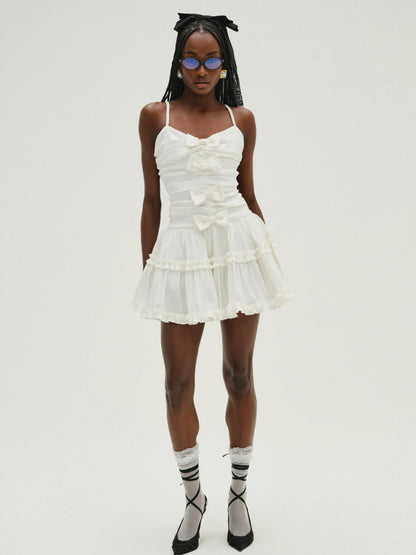 For Love and Lemons Whipped Cream Taffeta Mini Dress - White