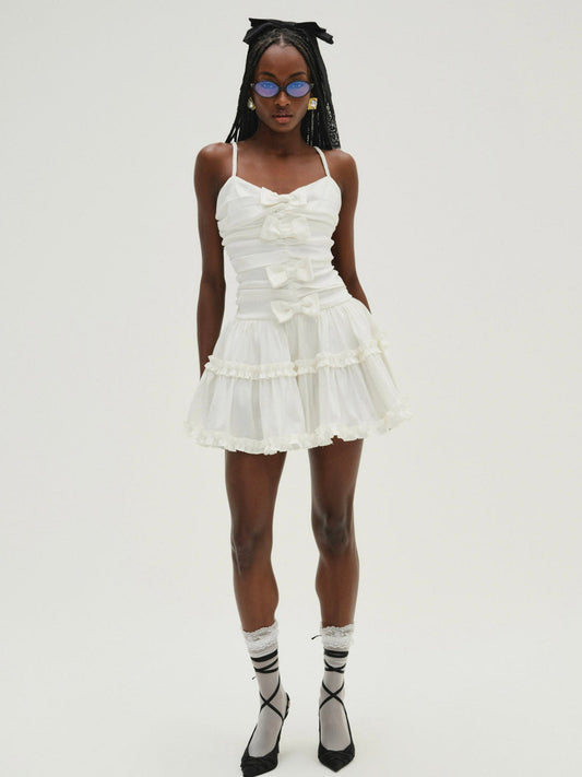 For Love and Lemons Whipped Cream Taffeta Mini Dress - White