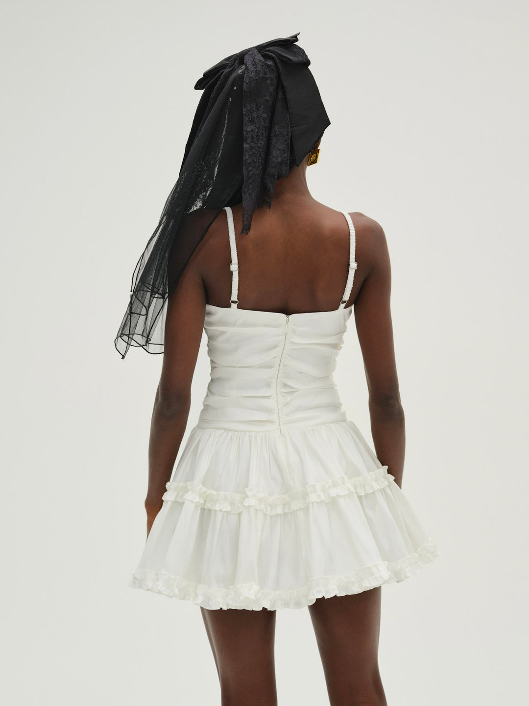 For Love and Lemons Whipped Cream Taffeta Mini Dress - White