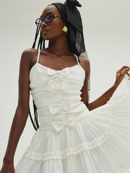 For Love and Lemons Whipped Cream Taffeta Mini Dress - White
