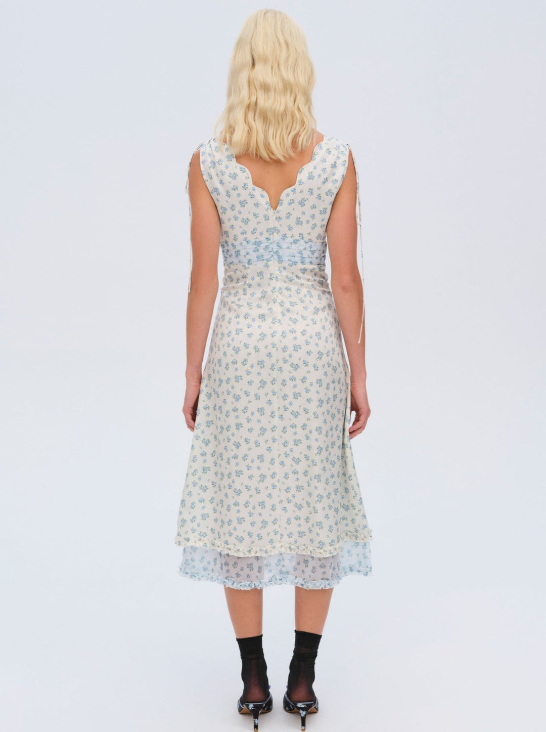 For Love and Lemons Chateau Midi Dress - Blue