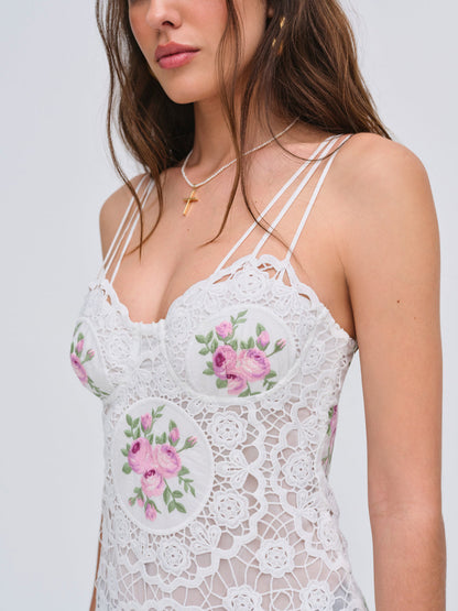For Love and Lemons Bordeaux Mini Dress - Pink