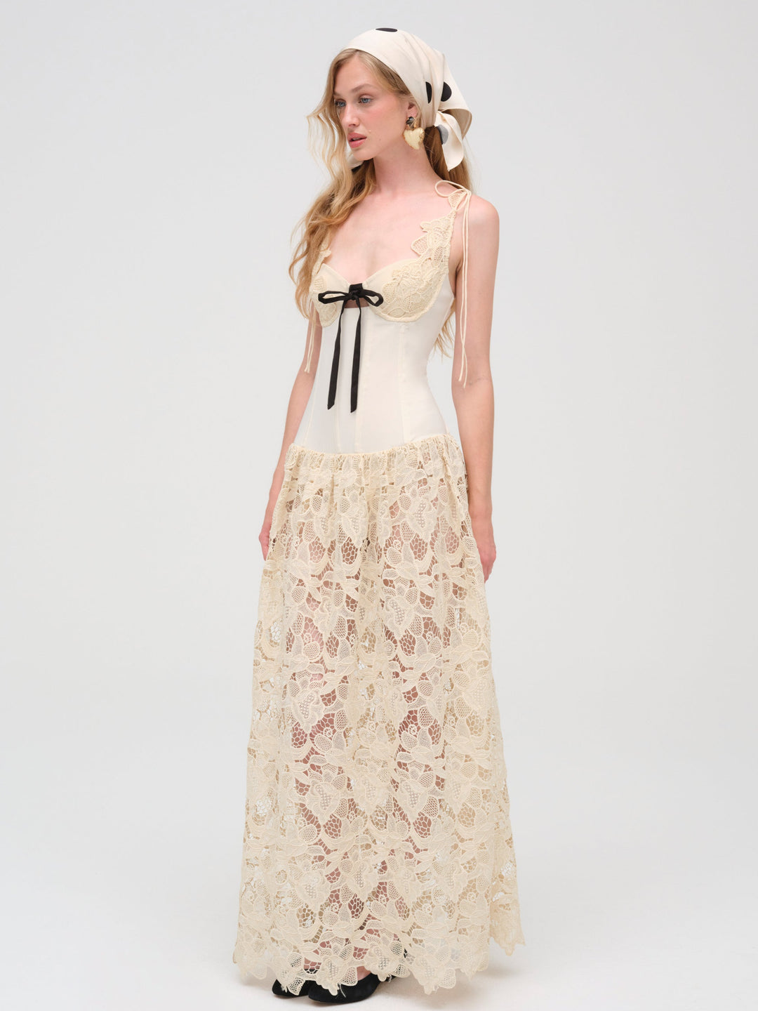 For Love and Lemons Coco Lace Maxi Dress - Cream