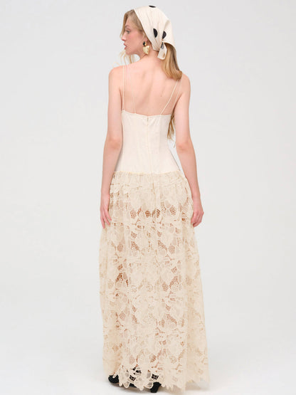 For Love and Lemons Coco Lace Maxi Dress - Cream