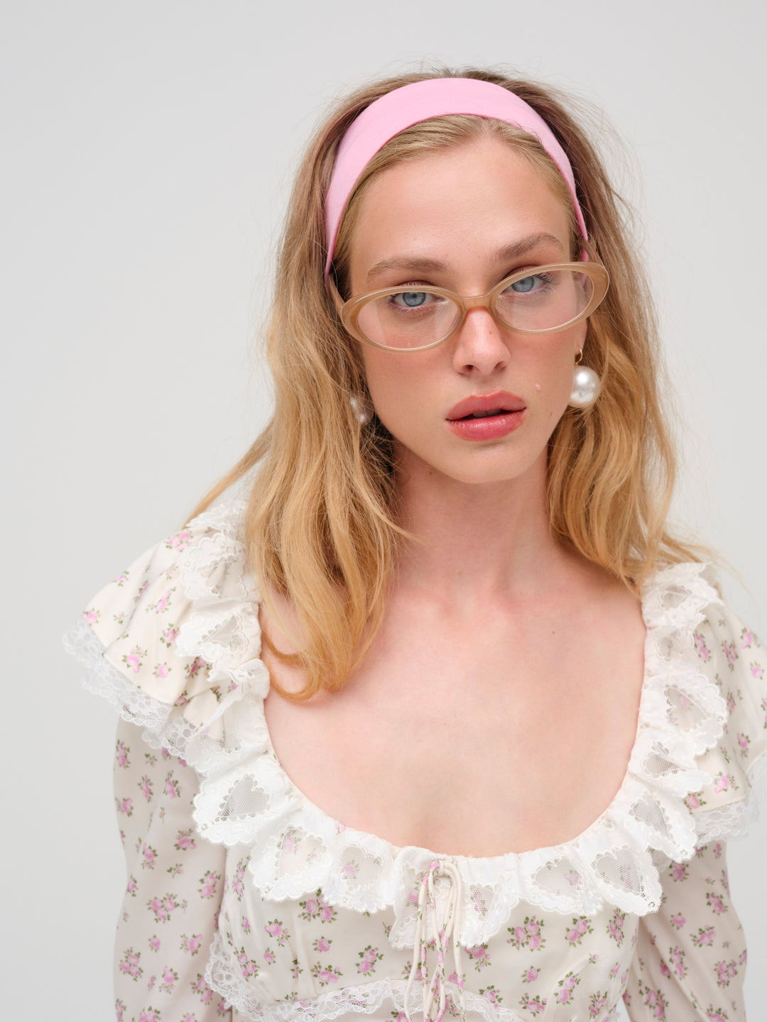 For Love and Lemons Pastel Fields Midi Dress - Cream