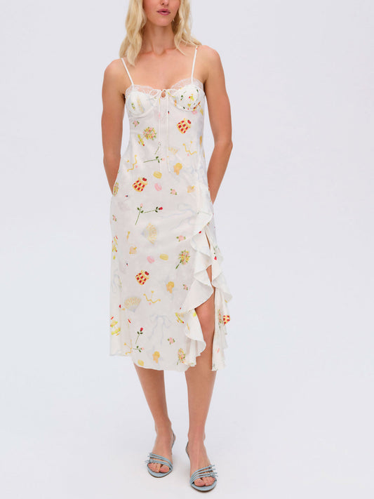 For Love and Lemons Chania Midi Dress - White