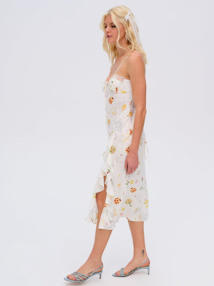For Love and Lemons Chania Midi Dress - White