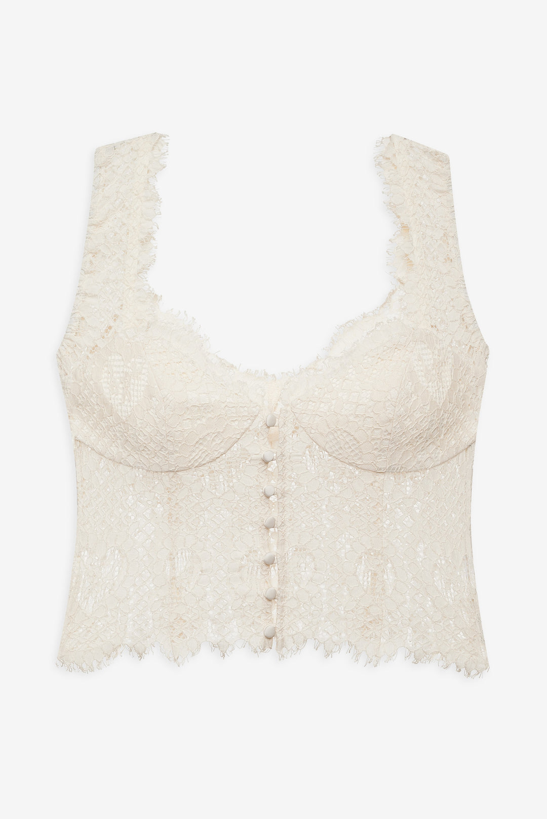 For Love and Lemons Waverly Lace Top - Cream