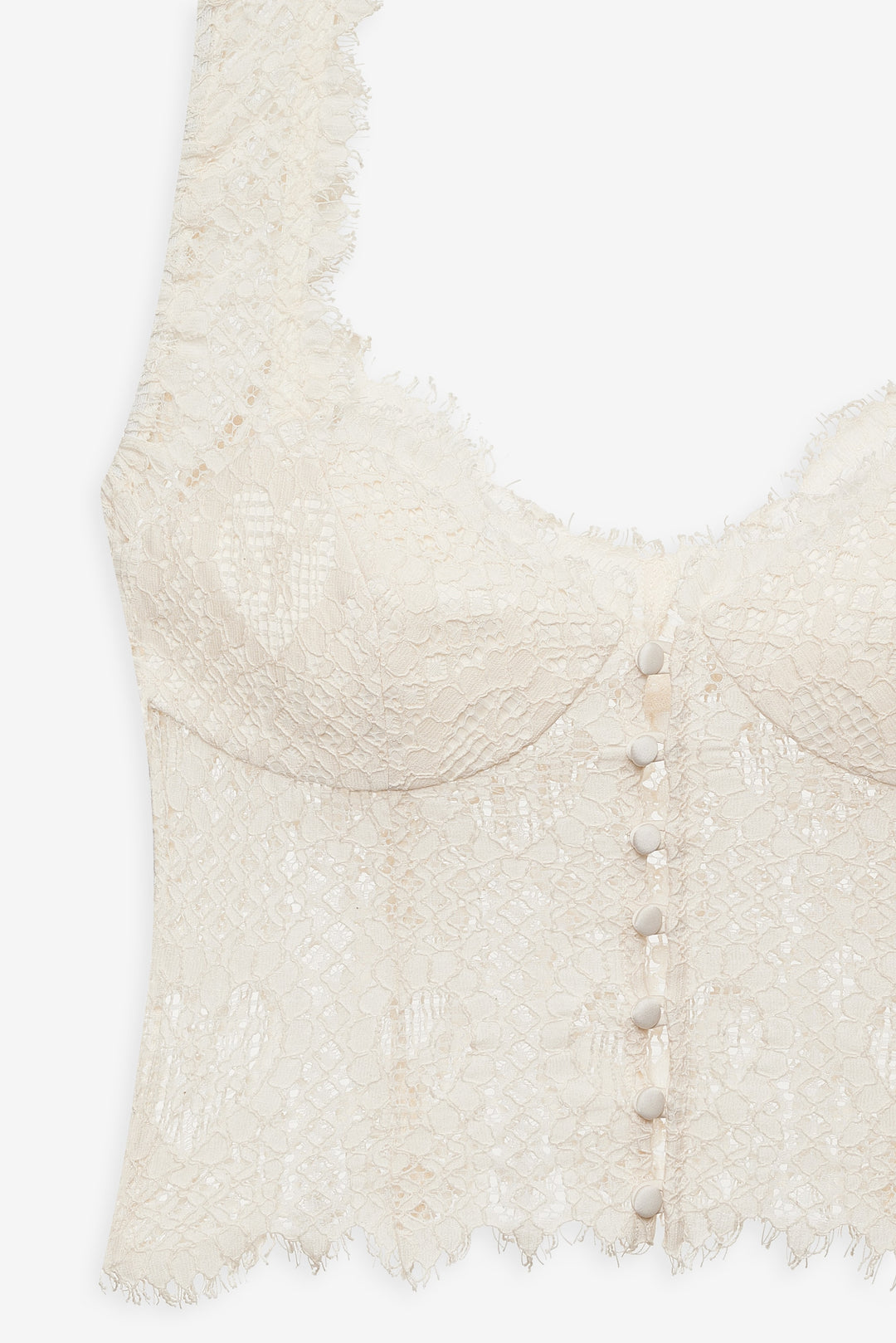 For Love and Lemons Waverly Lace Top - Cream