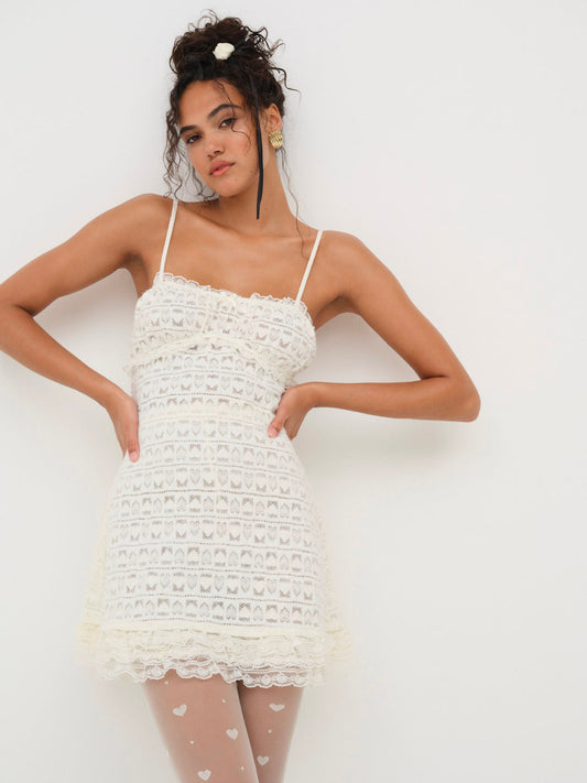 For Love and Lemons Reba Slip Dress - White